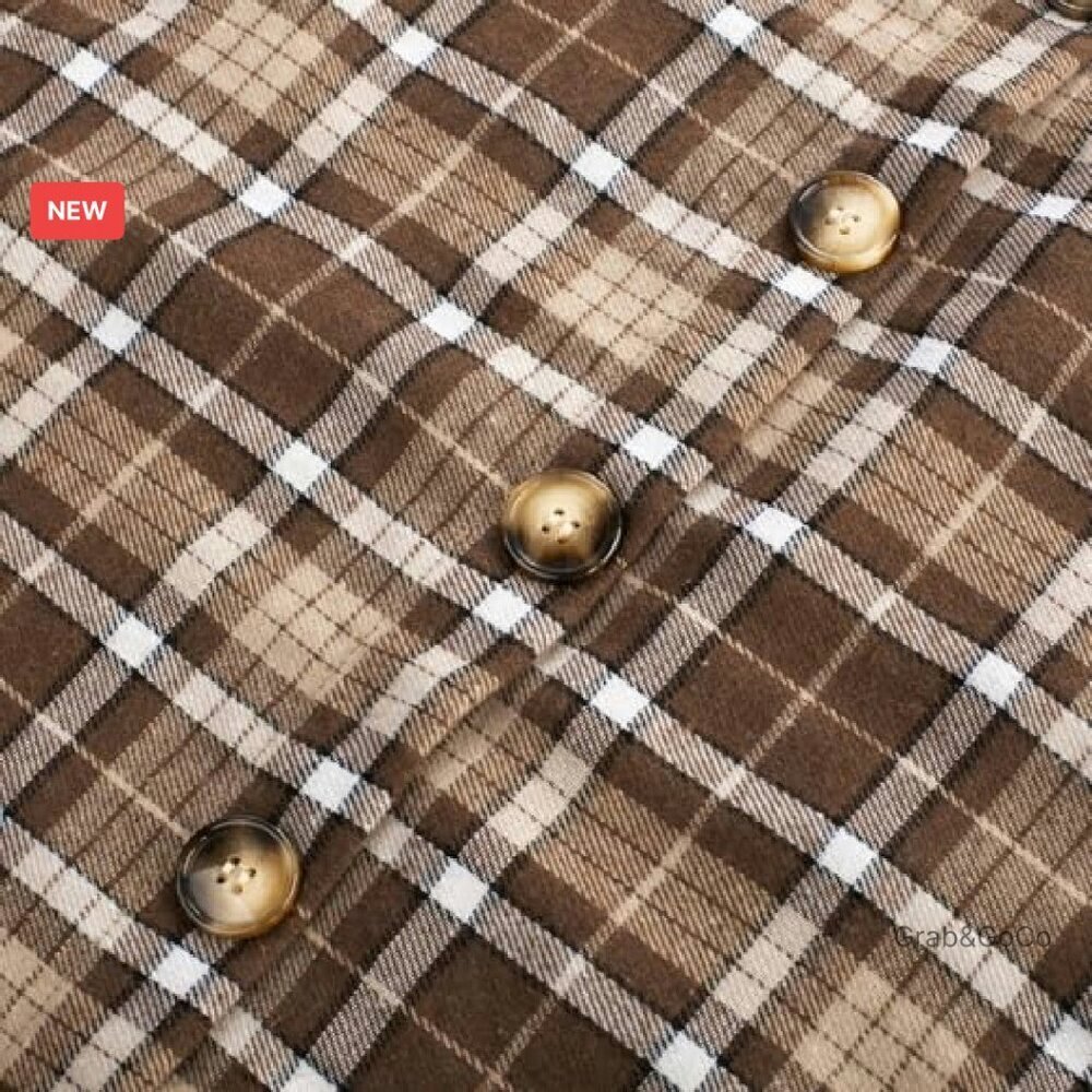 Vintage Plaid A-Line Skirt Retro Midi Flared with Pockets & Belt - Picture 6 of 8